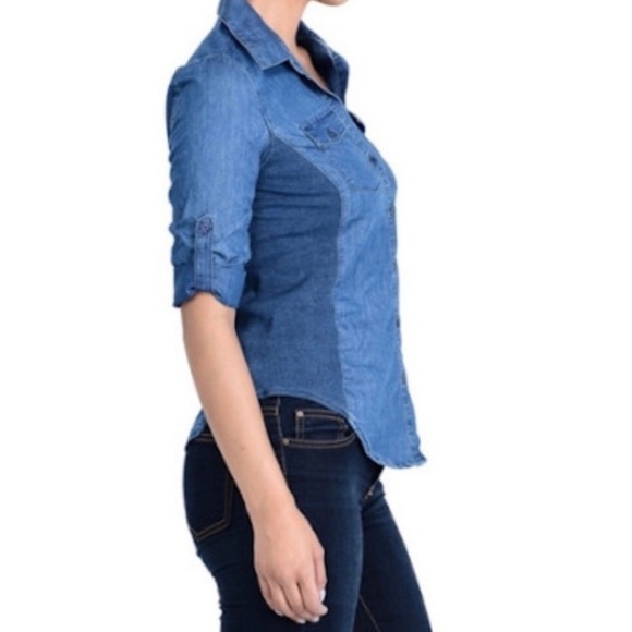 Cavalini button down denim shirt - Picture 2 of 6